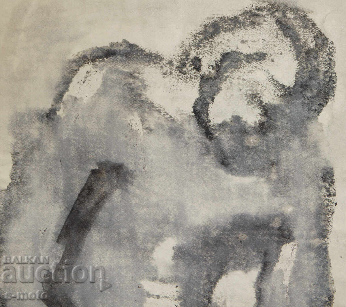 Παράδοση Πίνακας ακουαρέλα ανδρικό πορτρέτο γυμνό σώμα