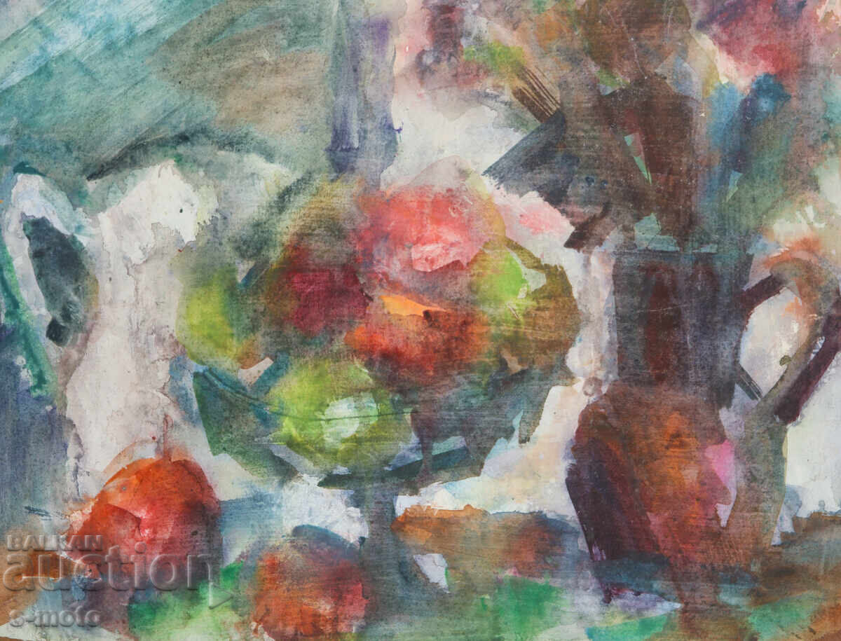 Παράδοση Πίνακας ακουαρέλας νεκρή φύση με φρούτα