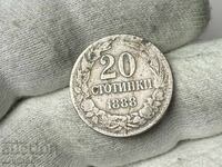 Regatul Bulgariei 20 de stotinki 1888