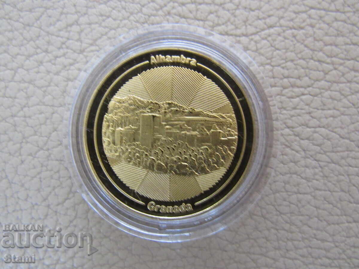 Licitație Spania, monedă de colecție, Granada, Spania, UNC Licitație Spania, monedă de colecție, Granada, Spania, UNC