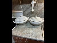 Porcelain soup tureens - two pieces