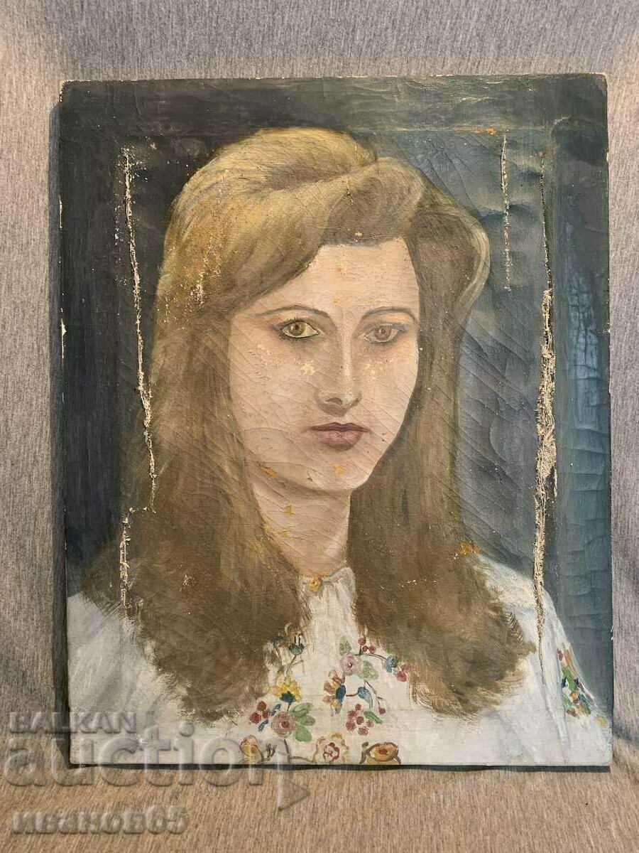 Delivery of Old painting.Portrait of a Girl Delivery of Old painting.Portrait of a Girl