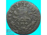 Mezzo Bologno 1714 Vatican Clement XI (1700-1721) 28 χιλιοστά Λιοντάρι