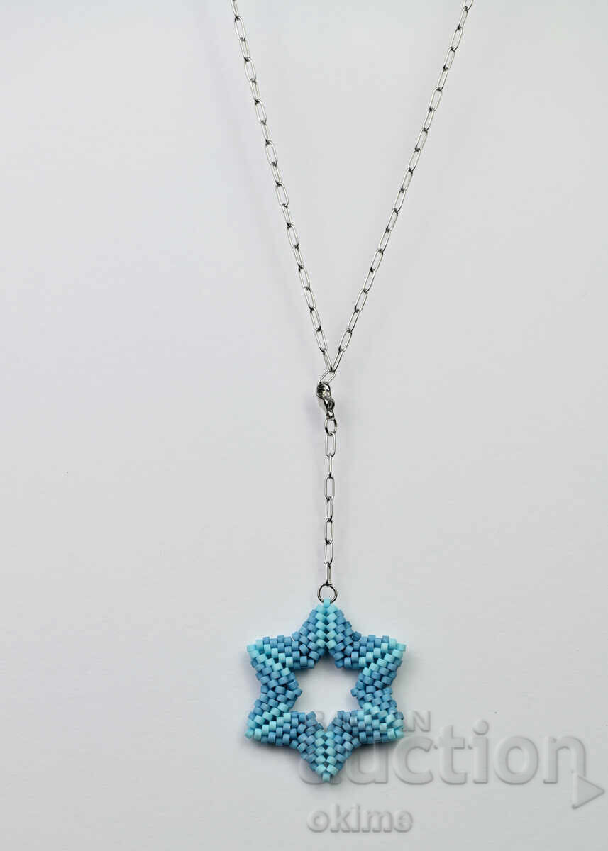 Κολιέ Δύο αστέρια σε μπλε - 6