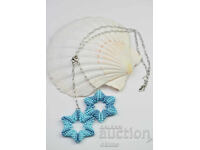 Колие Две звезди в синьо