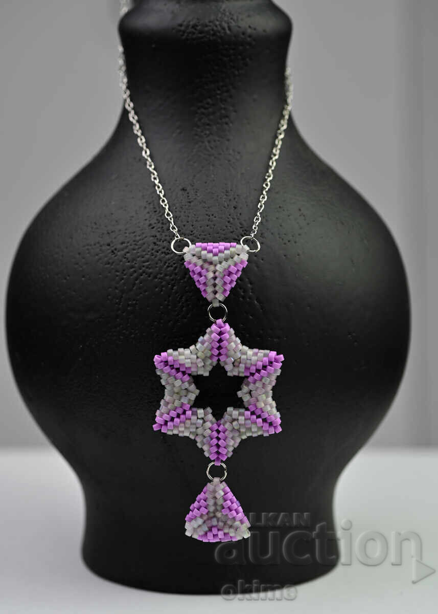 Colier delicat stea în mov și gri - 5 Colier delicat stea în mov și gri - 5