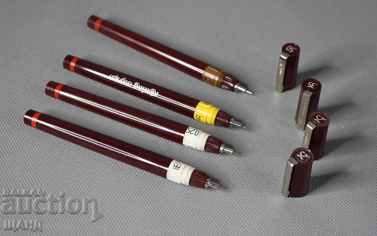 ROTRING German technical pens ROTRING lot 4 pcs