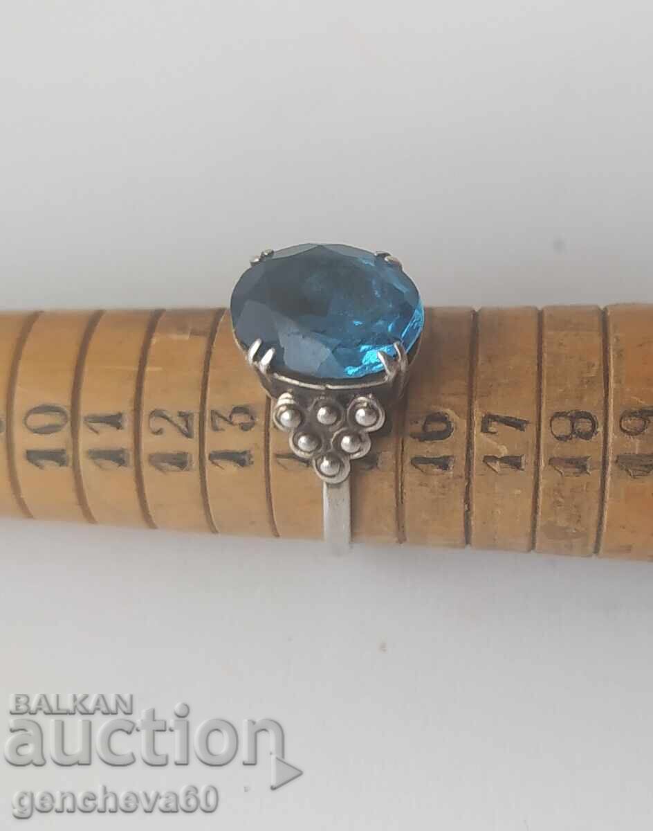 Inel țar rus argint 875 și topaz albastru cu preț € 40.00 | 78.23 BGN