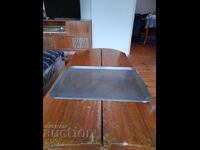 Tavă veche din oțel inoxidabil, tăvi de servire