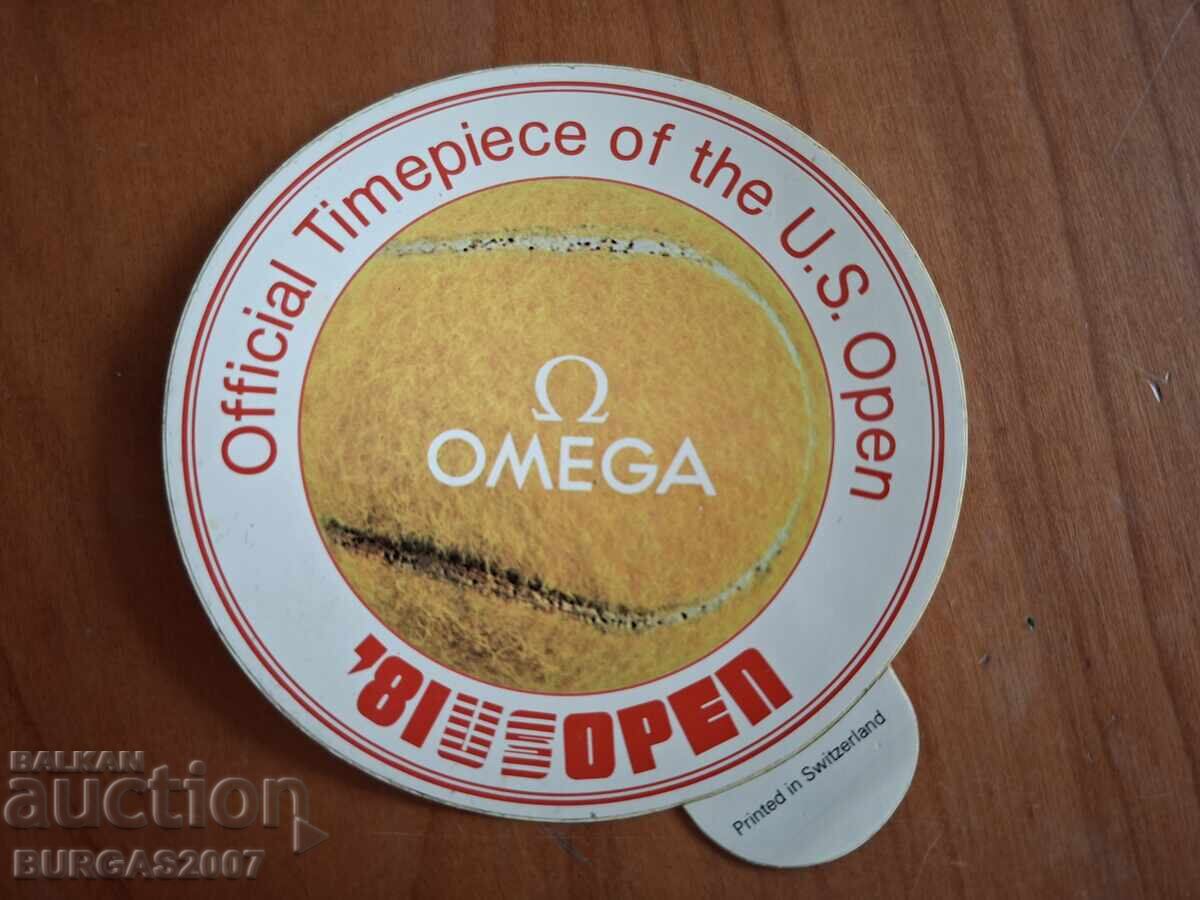 Vechi autocolant promoțional OMEGA Watches, US OPEN, 1981