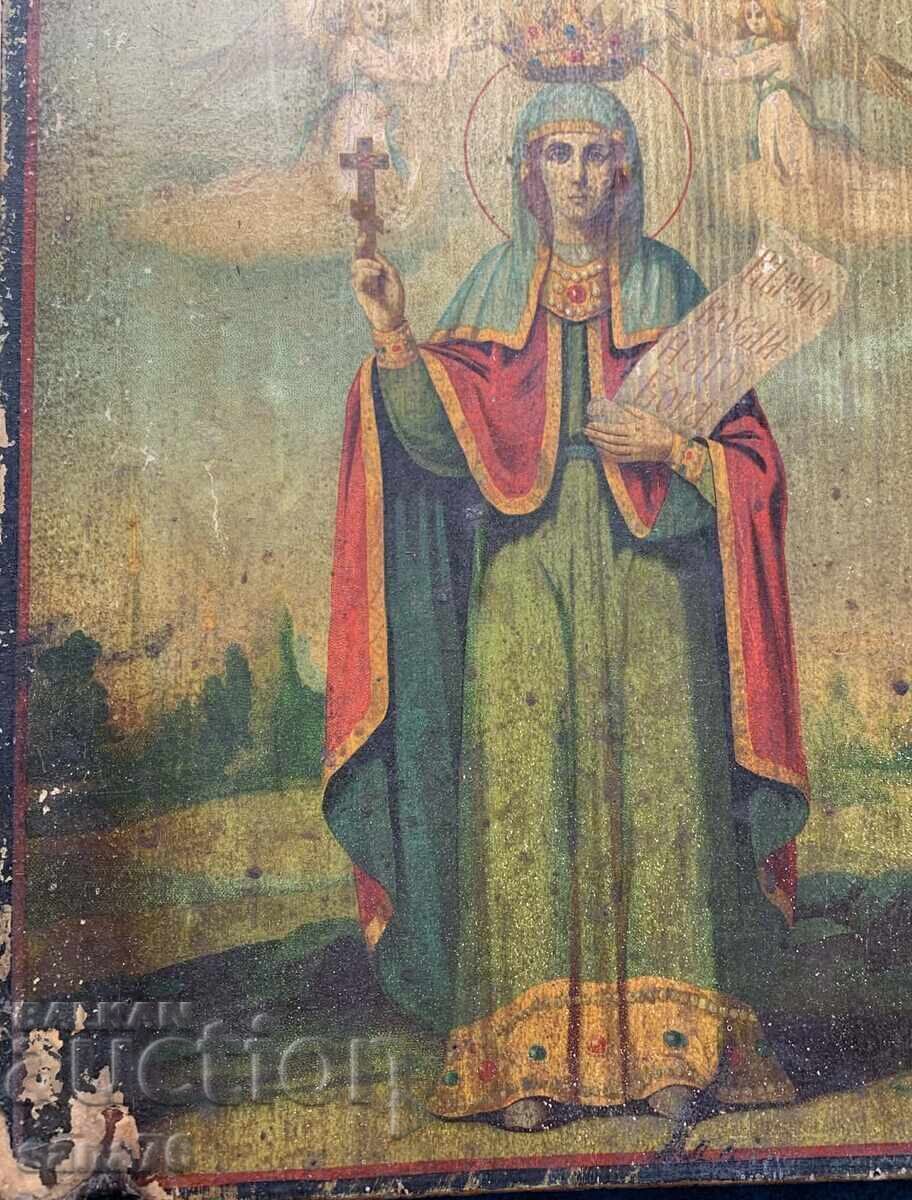 Veche icoană bulgărească - Sf. Parascheva (23,50-28 cm) - 5 Veche icoană bulgărească - Sf. Parascheva (23,50-28 cm) - 5