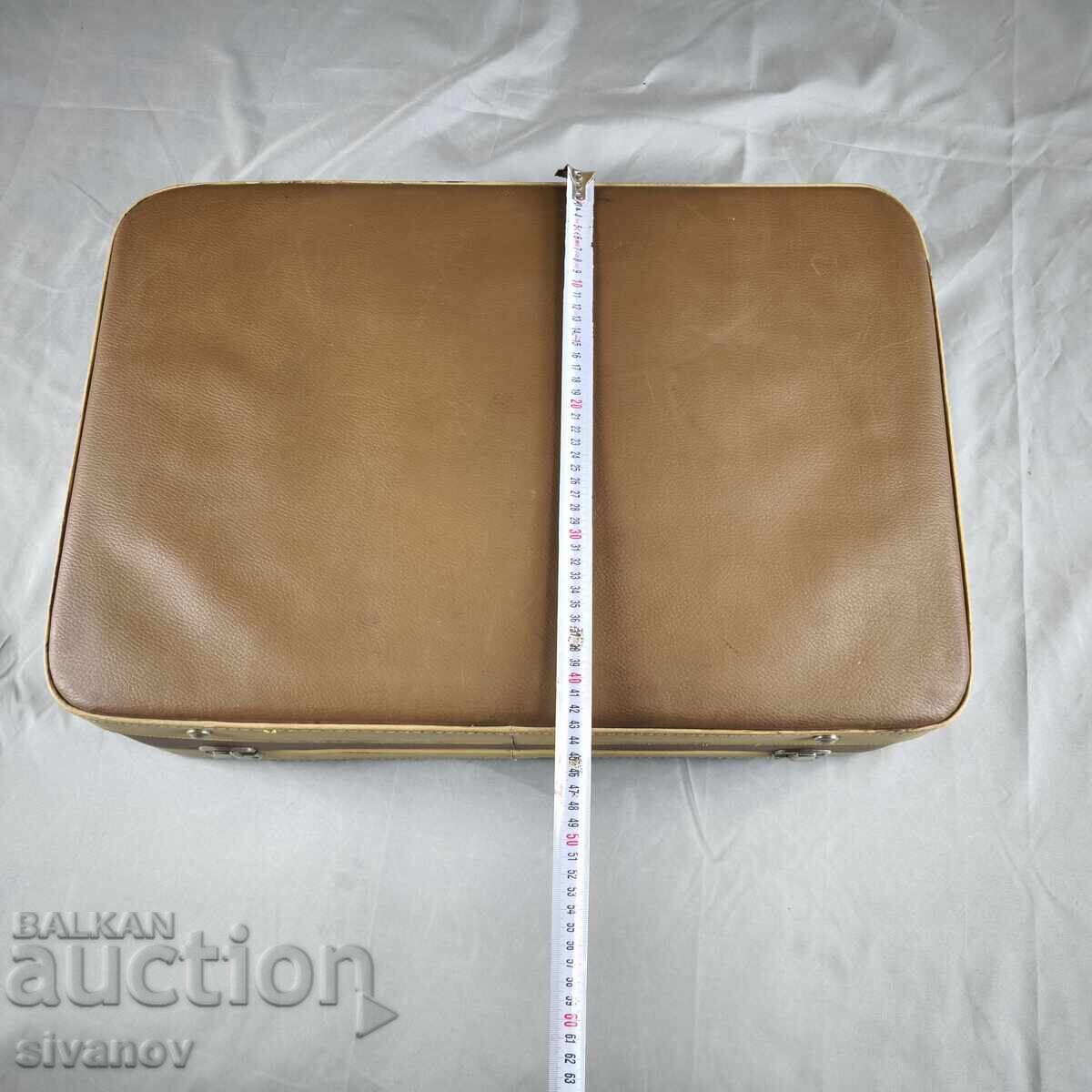 Star large suitcase brown vinyl social suitcase #6369 - 6