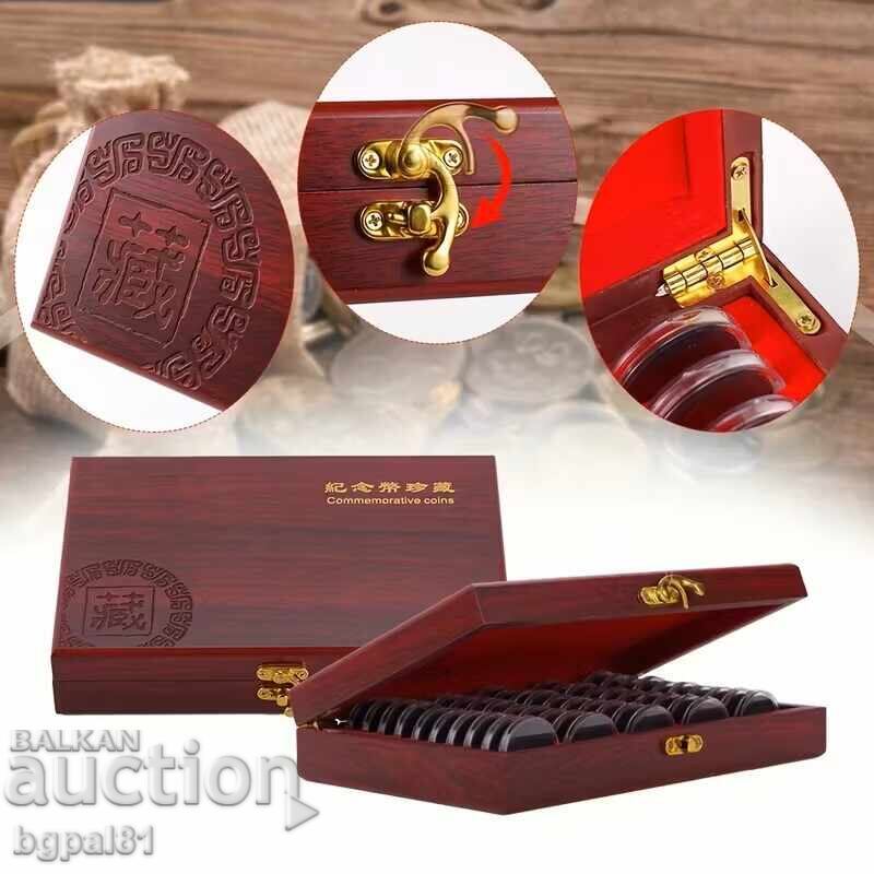 Luxury wooden box for 50 coins (capsules + seals) - 5
