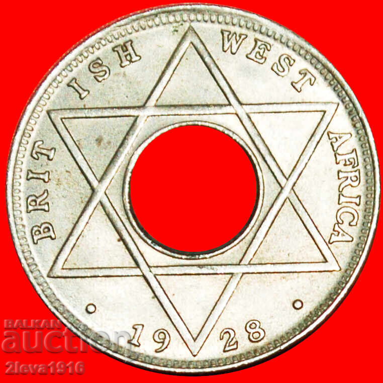 Ⰺ GREAT BRITAIN:WEST AFRICA★1/10 PENNY 1928 GEORGE V 1911-19