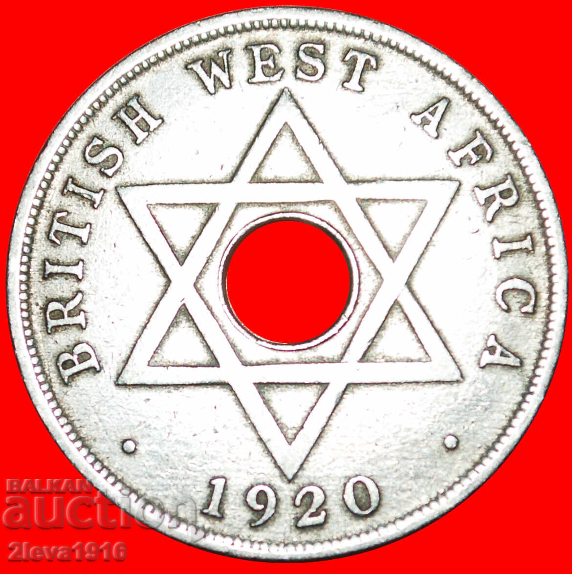 GREAT BRITAIN:WEST AFRICA★1 PENNY 1920H GEORGE V 1911-1936