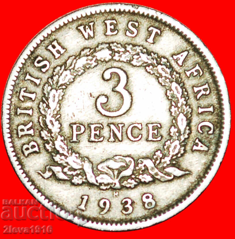 MAREA BRITANIE:AFRICA DE VEST★3 PENCE 1938 GEORGE VI 1937-1952