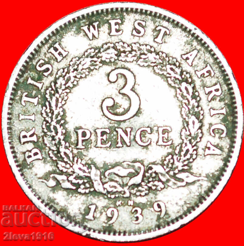 MAREA BRITANIE:AFRICA DE VEST★3 PENCE 1939 GEORGE VI 1937-1952