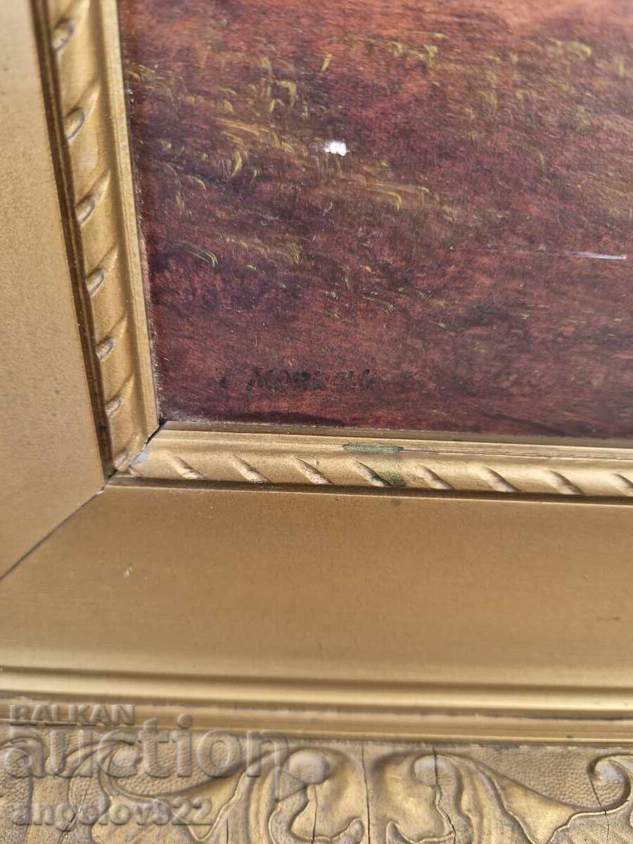 Veche pictură originală în ulei pe placaj!!! - 6