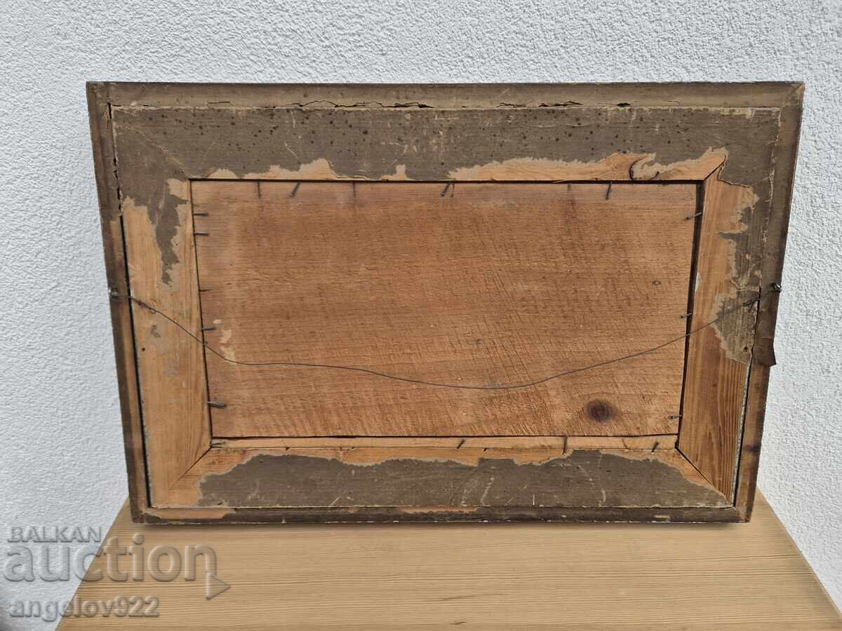 Veche pictură originală în ulei pe placaj!!! - 7