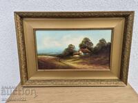 Veche pictură originală în ulei pe placaj!!!