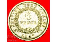 MAREA BRITANIE: AFRICA DE VEST ★6 PENCE 1947 GEORGE VI 1937-1952