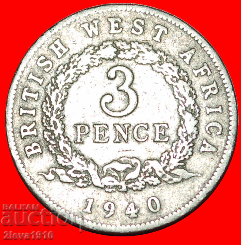 MAREA BRITANIE:AFRICA DE VEST★3 PENCE 1940 GEORGE VI 1937-1952