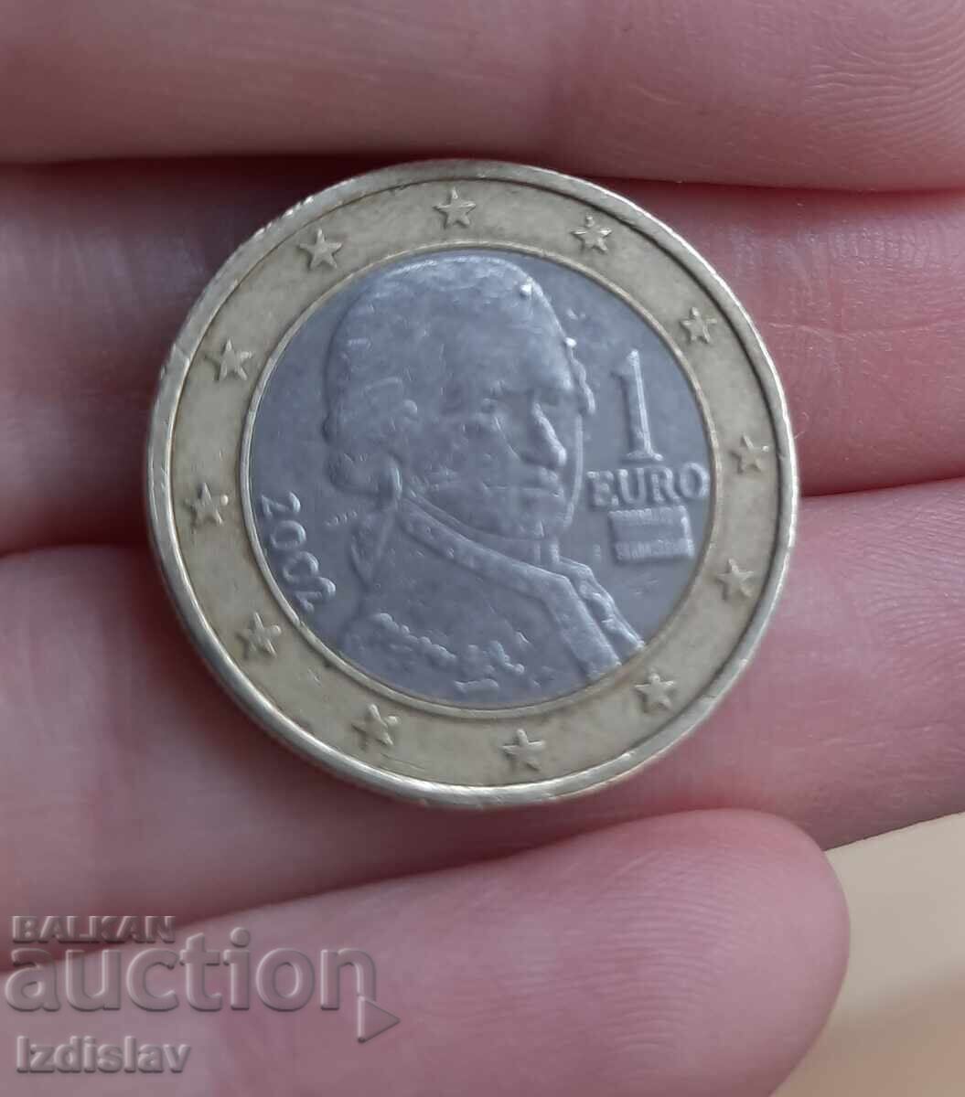 1 евро Австрия от 2002 г с Моцарт