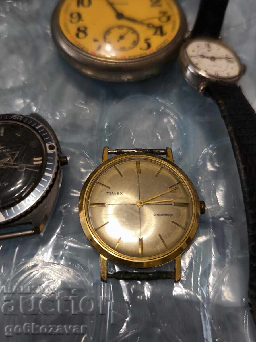 Lot ceasuri, vechi, ramă galbenă, piese, ! De la 0,01€ - 5