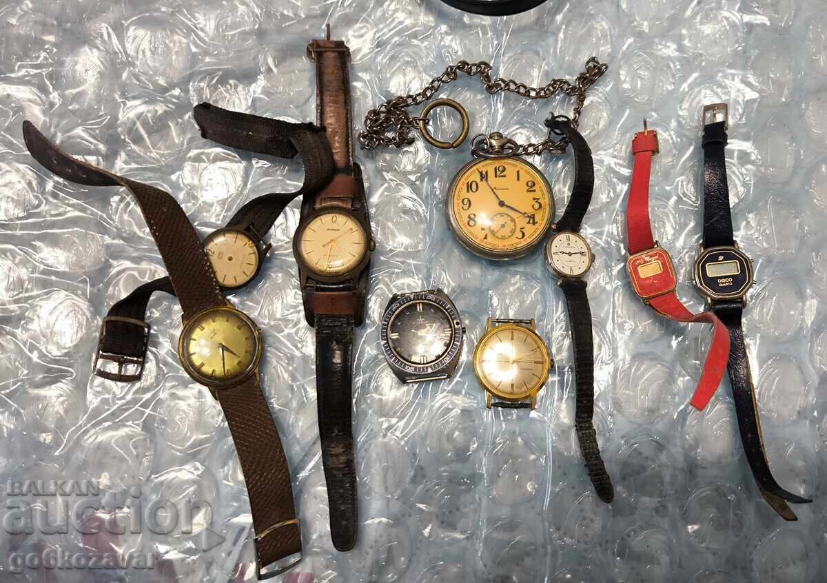 Lot ceasuri, vechi, ramă galbenă, piese, ! De la 0,01€