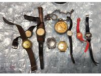 Lot ceasuri, vechi, ramă galbenă, piese, ! De la 0,01€