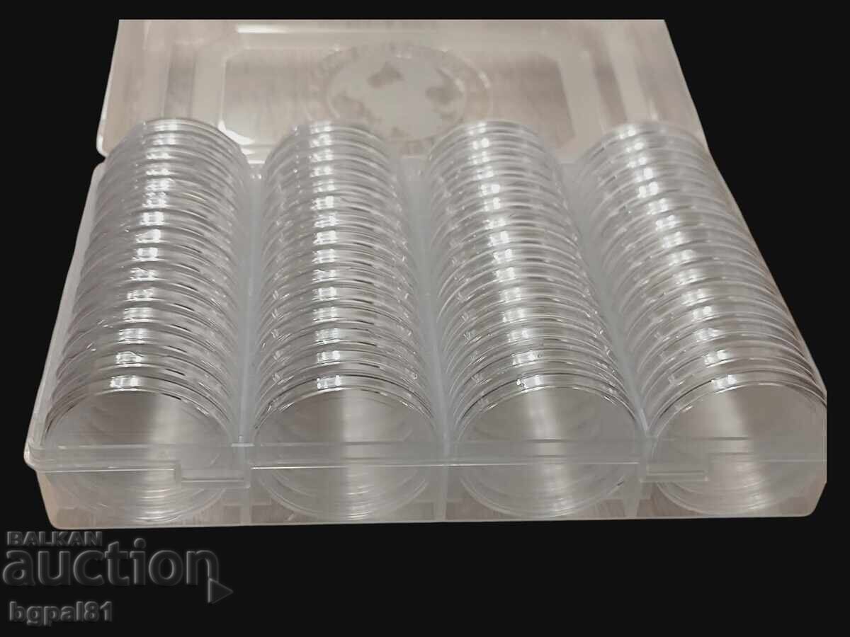 Доставка на Пластмасова кутия за 60 бр. големи монети (до 41 мм)Пласт