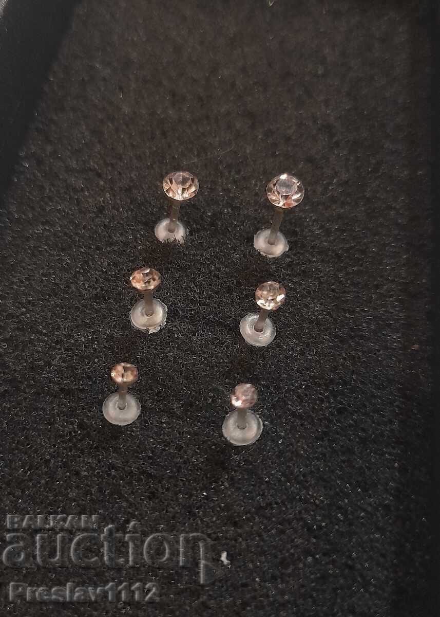 Licitație Lot Cercei Piercing cu Zirconii Albe