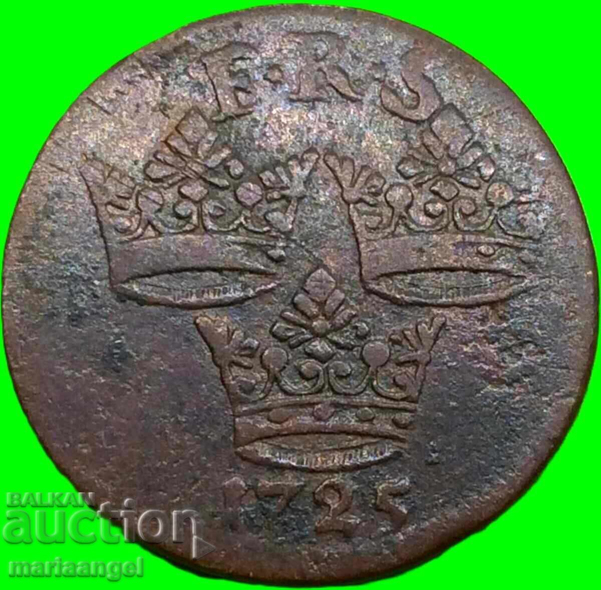 Sweden 1 Daler 1725 Charles XII Copper Sweden 1 Daler 1725 Charles XII Copper