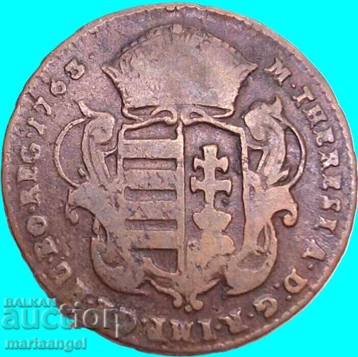 Ungaria 1 Denar 1763 Austria Maria Tereza Austria RARE! - 7