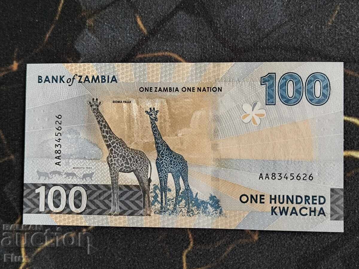 Bancnotă - Zambia - 100 kwacha UNC | 2024 cu preț € 13.00 | 25.43 BGN