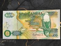 Банкнота - Замбия - 20 квача UNC | 1992г.