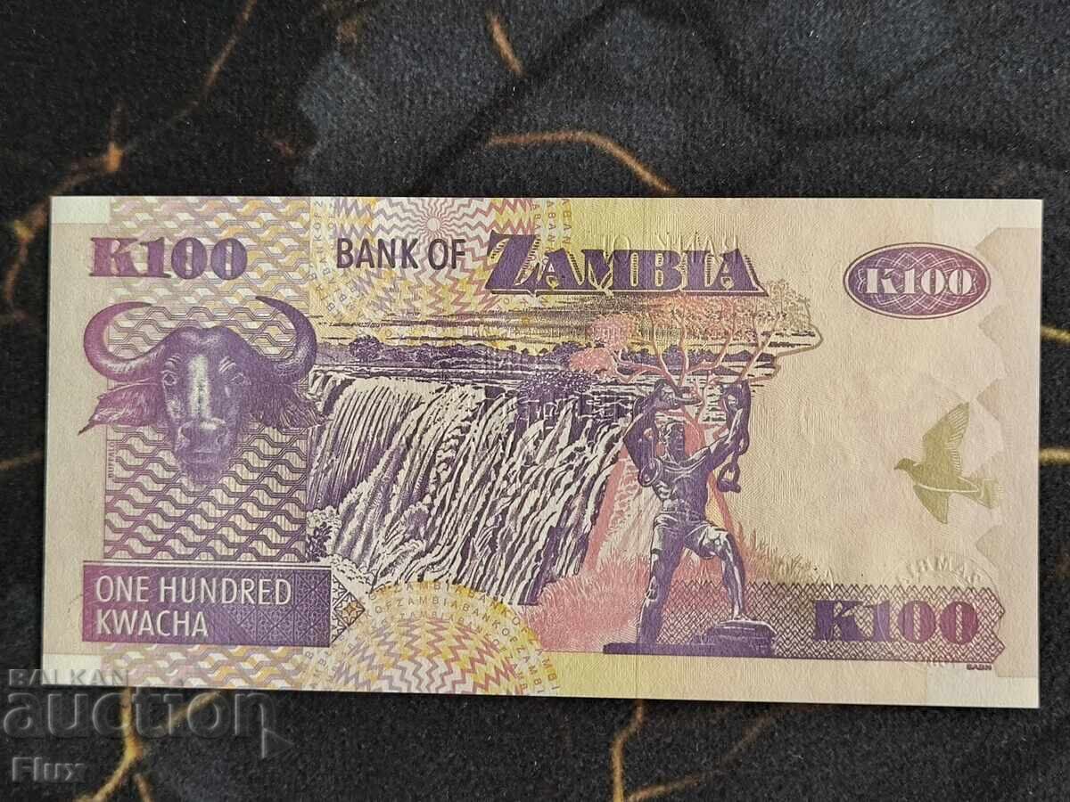 Банкнота - Замбия - 100 квача UNC | 2005г. с цена € 2.25 | 4.40 лв.