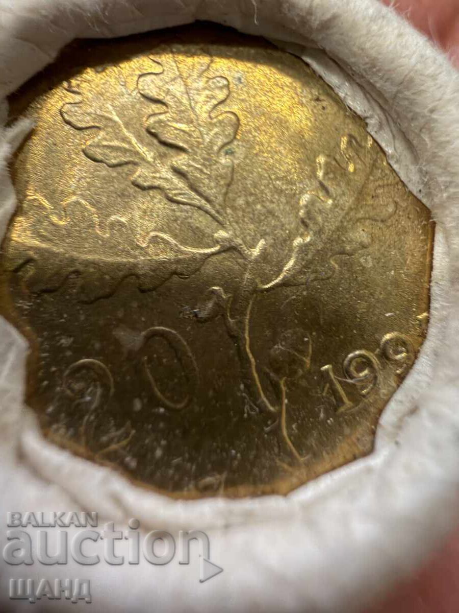 Παράδοση 50x 20 Λιρών Ιταλίας Τραπεζικά Φυλλάδια Νομισμάτων Mint UNC 1991 Νόμισμα Παράδοση 50x 20 Λιρών Ιταλίας Τραπεζικά Φυλλάδια Νομισμάτων Mint UNC 1991 Νόμισμα