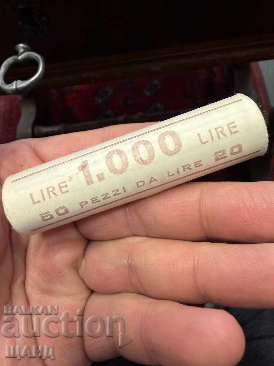 50x 20 Λιρών Ιταλίας Τραπεζικά Φυλλάδια Νομισμάτων Mint UNC 1991 Νόμισμα - 5 50x 20 Λιρών Ιταλίας Τραπεζικά Φυλλάδια Νομισμάτων Mint UNC 1991 Νόμισμα - 5