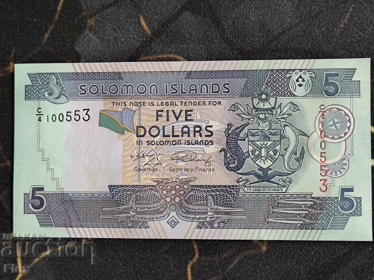 Банкнота - Соломонови острови - 5 долара UNC | 2009г.