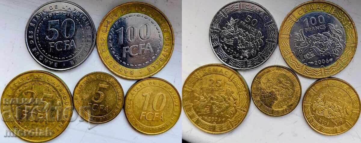 Central African States Set 5 Coins