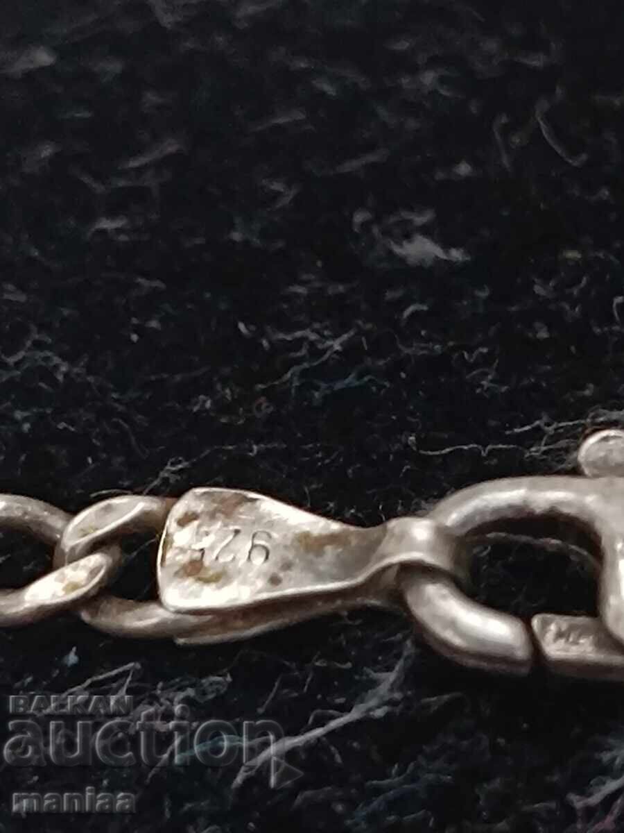 Аукцион Красив сребърен синджир Картие проба 025