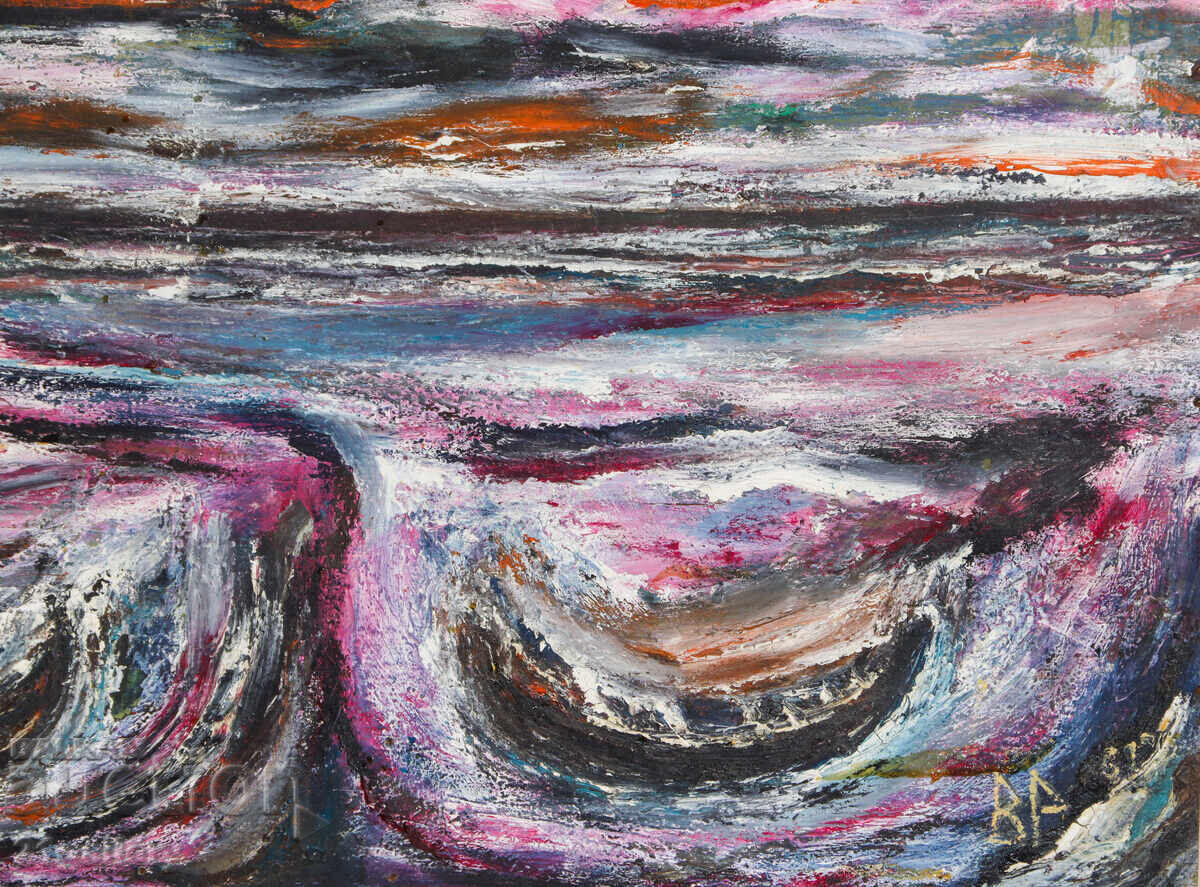 Livrarea Valentin Radenovski Ulei pe pânză peisaj cu bărci de pescuit