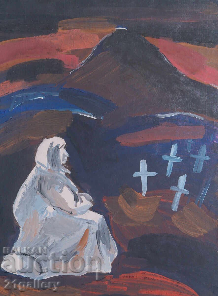 Licitație Pictură de Ivan Apostolov, tempera, peisaj