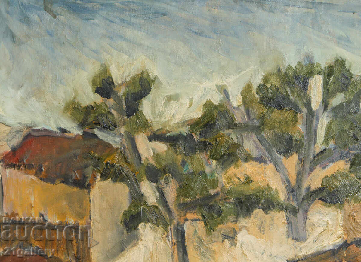 Livrarea Peisaj urban, pictură în ulei Livrarea Peisaj urban, pictură în ulei