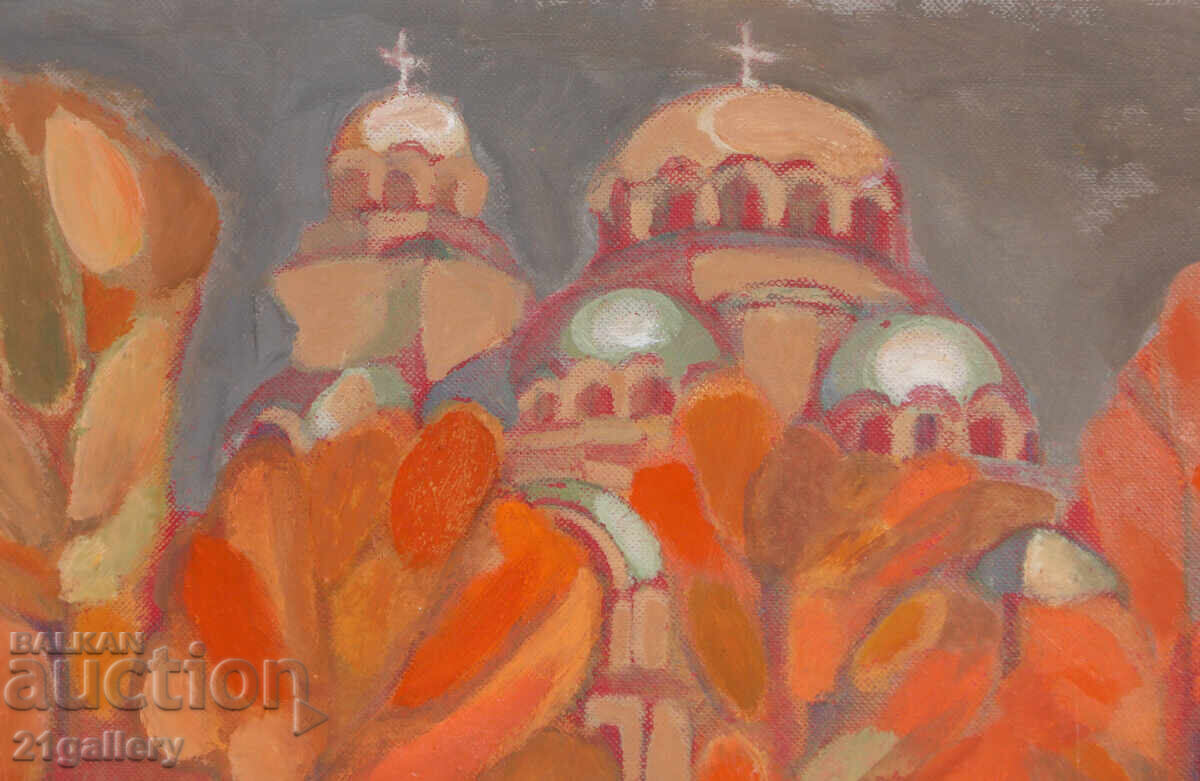 Peisaj urban, pictură în ulei - 5