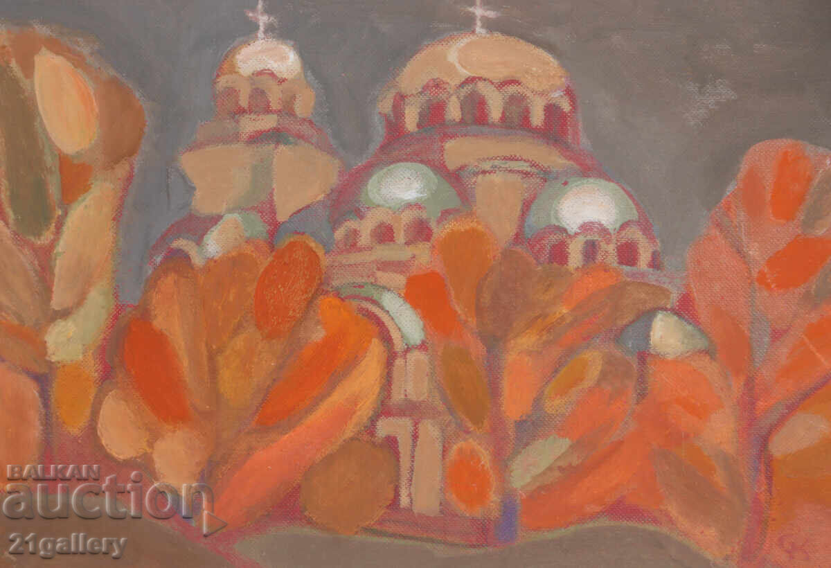 Peisaj urban, pictură în ulei - 6