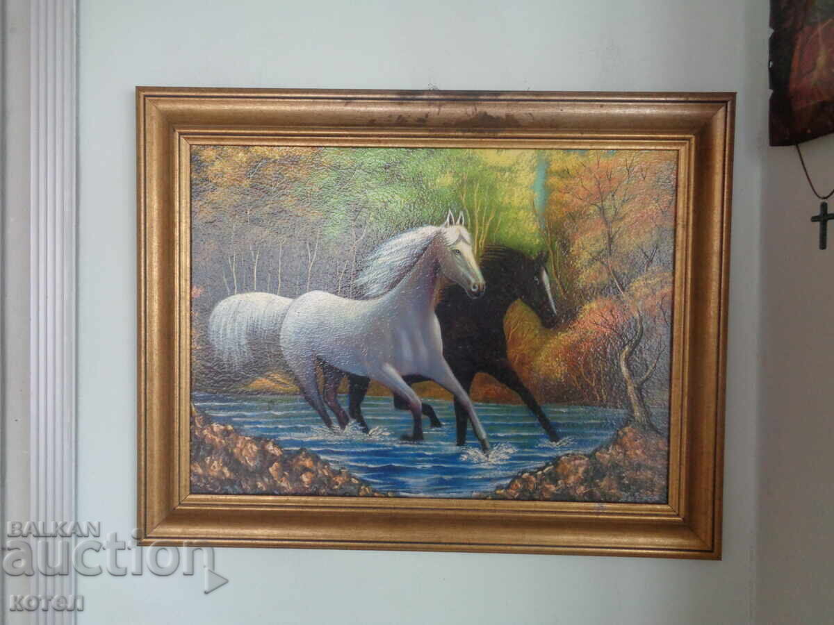 Prodavam avtorska kartina s masleni boi ,,Prepuskashti kone"