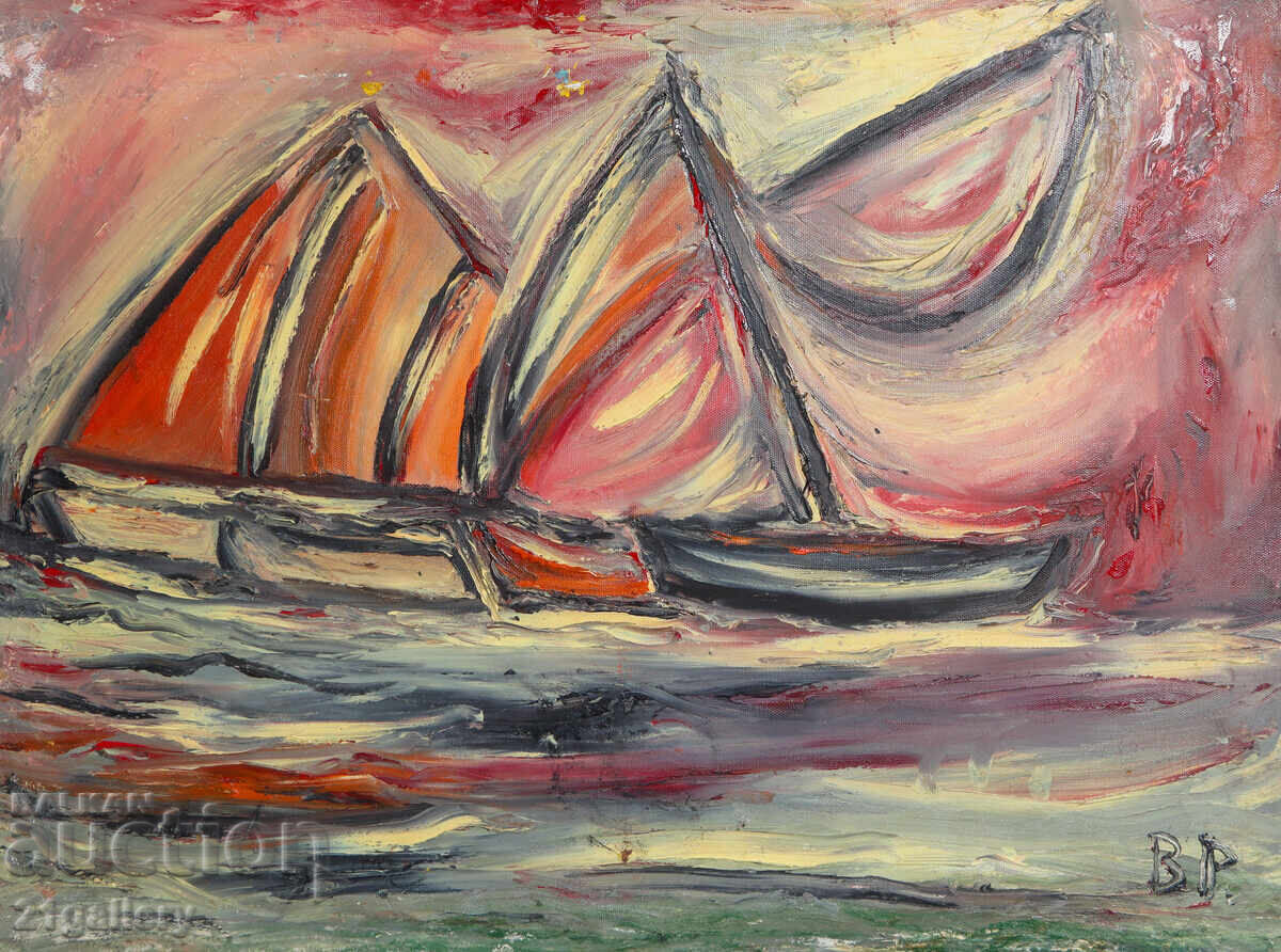 Valentin Radenovski Uleiuri pe pânză peisaj marin Valentin Radenovski Uleiuri pe pânză peisaj marin