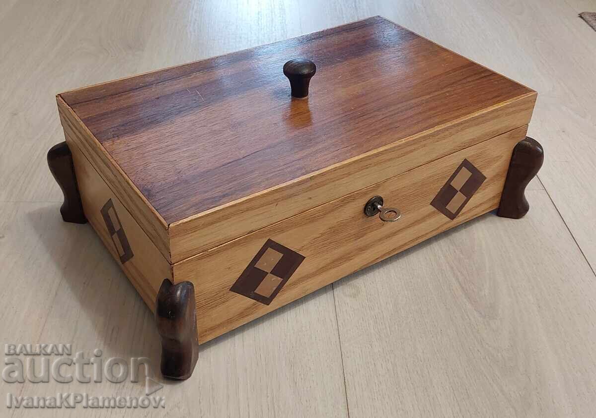 Wooden box with key for connoisseurs